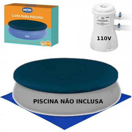 Kit Capa + Forro para Piscina Redonda Inflavel 2400 L Mor + Bomba Filtrante 110v Menor preço em Kit Capa + Forro para Piscina Redonda Inflavel 2400 L Mor + Bomba Filtrante 110v