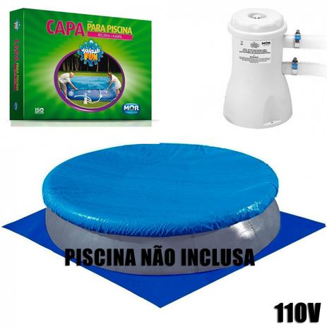 Kit Capa + Forro para Piscina Redonda Inflavel 4600 L + Filtro 110v Mor Menor preço em Kit Capa + Forro para Piscina Redonda Inflavel 4600 L + Filtro 110v Mor