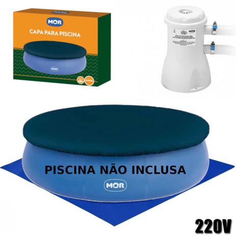 Kit Capa + Forro para Piscina Redonda Inflavel 4600 L + Filtro 220v Mor Menor preço em Kit Capa + Forro para Piscina Redonda Inflavel 4600 L + Filtro 220v Mor