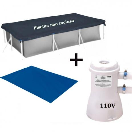 Kit Capa + Forro para Piscina Retangular 3700 L + Filtro 110v Mor Menor preço em Kit Capa + Forro para Piscina Retangular 3700 L + Filtro 110v Mor