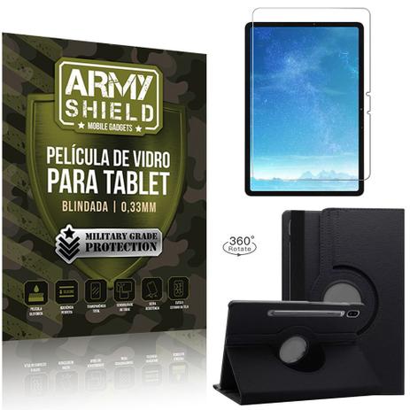 Kit Capa Giratória + Película de Vidro Galaxy Tab S7 11.0' T870 T875 - Armyshield Menor preço em Kit Capa Giratória + Película de Vidro Galaxy Tab S7 11.0' T870 T875 - Armyshield