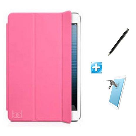 Kit Capa iPad New 2017 9,7” Smart Case / Capa Traseira / Caneta Touch + Película de Vidro (Cor Rosa) - Skin t18 Menor preço em Kit Capa iPad New 2017 9,7” Smart Case / Capa Traseira / Caneta Touch + Película de Vidro (Cor Rosa) - Skin t18