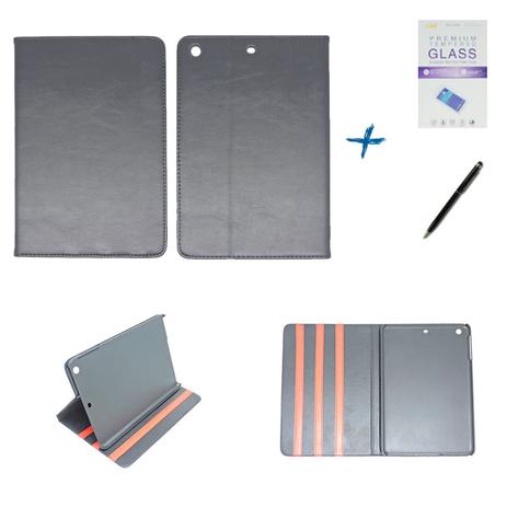 Kit Capa para iPad Mini 2/3 Carteira + Película de Vidro + Caneta Touch (Preto) - Skin t18 Menor preço em Kit Capa para iPad Mini 2/3 Carteira + Película de Vidro + Caneta Touch (Preto) - Skin t18