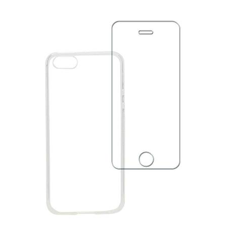 Kit Capa (+Película Vidro) Para Apple Iphone Se / 5 / 5s Em Silicone Tpu - Transparente - Mini Menor preço em Kit Capa (+Película Vidro) Para Apple Iphone Se / 5 / 5s Em Silicone Tpu - Transparente - Mini