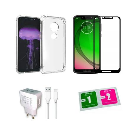 Kit Capa Reforçada Moto G7 Power + Pel 3D + Carregador Turbo - Yellow Cell  - Kit Capinha e Película para Celular - Magazine Luiza