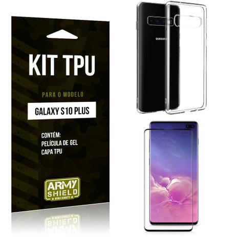 Kit Capa Silicone Galaxy S10 Plus Capa de Silicone + Película de Gel - Armyshield Menor preço em Kit Capa Silicone Galaxy S10 Plus Capa de Silicone + Película de Gel - Armyshield