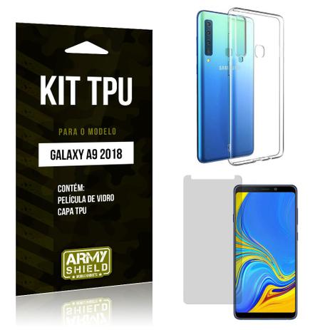 Kit Capa Silicone Samsung Galaxy A9 2018 Capa de Silicone + Película de Vidro - Armyshield Menor preço em Kit Capa Silicone Samsung Galaxy A9 2018 Capa de Silicone + Película de Vidro - Armyshield