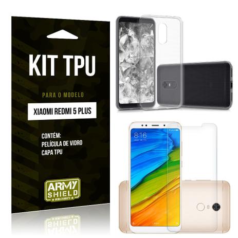 Kit Capa Silicone Xiaomi Redmi 5 Plus Capa de Silicone + Película de Vidro - Armyshield Menor preço em Kit Capa Silicone Xiaomi Redmi 5 Plus Capa de Silicone + Película de Vidro - Armyshield