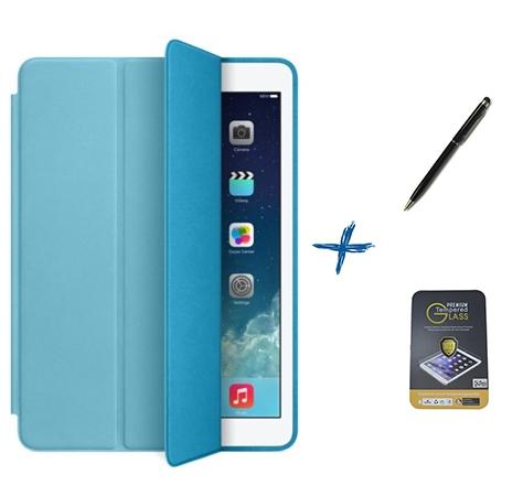 Kit Capa Smart Cover iPad Mini 2/3 Caneta Touch + Película de Vidro (Azul) - Skin t18 Menor preço em Kit Capa Smart Cover iPad Mini 2/3 Caneta Touch + Película de Vidro (Azul) - Skin t18