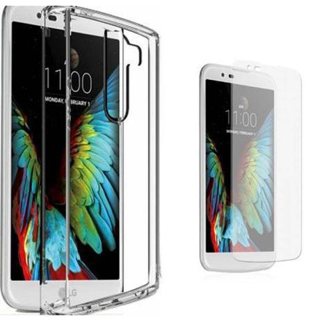 Kit Capa Transparente + Película De Vidro Para Lg K10 Menor preço em Kit Capa Transparente + Película De Vidro Para Lg K10