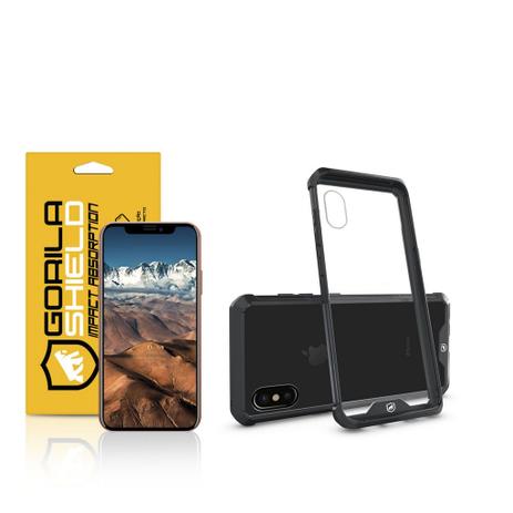 Kit Capa Ultra Slim Air Preta e Película de vidro dupla para Iphone X - Gorila Shield Menor preço em Kit Capa Ultra Slim Air Preta e Película de vidro dupla para Iphone X - Gorila Shield