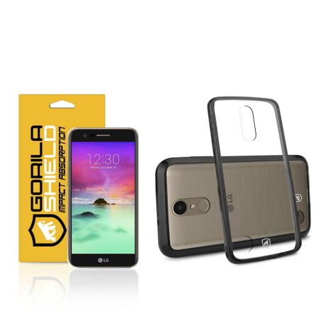 Kit Capa Ultra Slim Air Preta e Película de vidro dupla para LG K10 2017 Gorila Shield Menor preço em Kit Capa Ultra Slim Air Preta e Película de vidro dupla para LG K10 2017 Gorila Shield