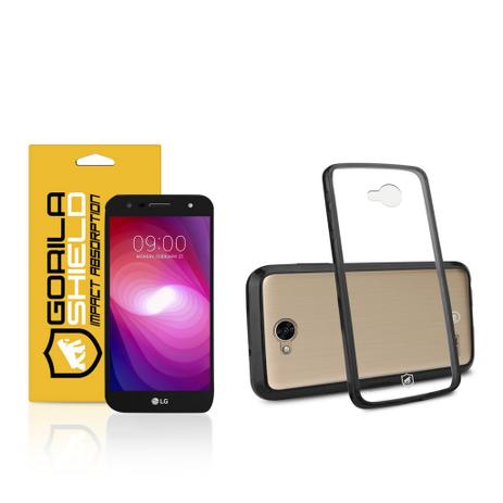 Kit Capa Ultra Slim Air Preta e Película de vidro dupla para LG K10 power Gorila Shield Menor preço em Kit Capa Ultra Slim Air Preta e Película de vidro dupla para LG K10 power Gorila Shield