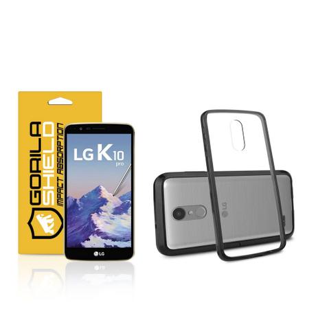 Kit Capa Ultra Slim Air Preta e Película de vidro dupla para LG K10 Pro Gorila Shield Menor preço em Kit Capa Ultra Slim Air Preta e Película de vidro dupla para LG K10 Pro Gorila Shield
