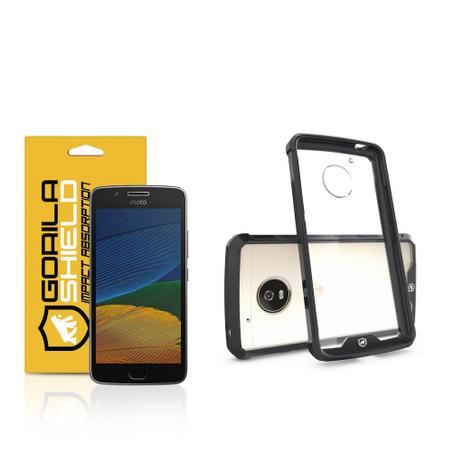 Kit Capa Ultra Slim Air Preta e Película de vidro dupla para Motorola Moto G5 - Gorila Shield Menor preço em Kit Capa Ultra Slim Air Preta e Película de vidro dupla para Motorola Moto G5 - Gorila Shield