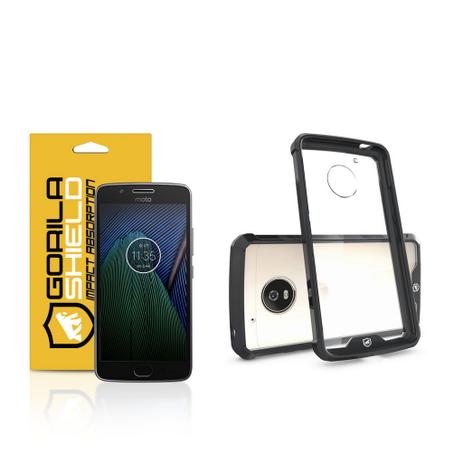 Kit Capa Ultra Slim Air Preta e Película de vidro dupla para Motorola Moto G5 Plus - Gorila Shield Menor preço em Kit Capa Ultra Slim Air Preta e Película de vidro dupla para Motorola Moto G5 Plus - Gorila Shield