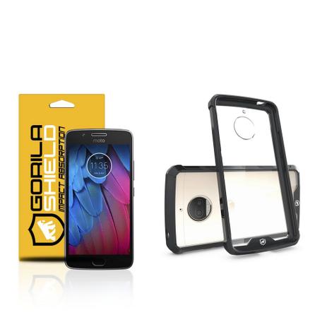 Kit Capa Ultra Slim Air Preta e Película de vidro dupla para Motorola Moto G5s - Gorila Shield Menor preço em Kit Capa Ultra Slim Air Preta e Película de vidro dupla para Motorola Moto G5s - Gorila Shield