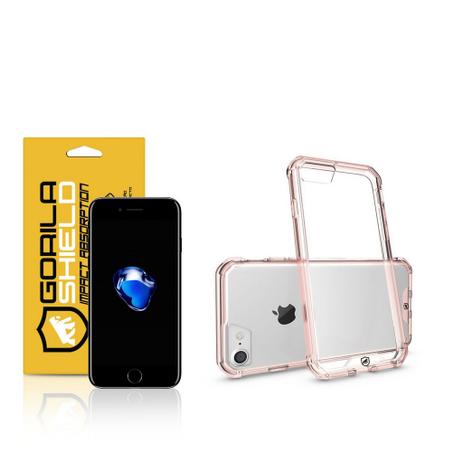Kit Capa Ultra Slim Air Rosa e Película de vidro dupla para iPhone 7 - Gorila Shield Menor preço em Kit Capa Ultra Slim Air Rosa e Película de vidro dupla para iPhone 7 - Gorila Shield