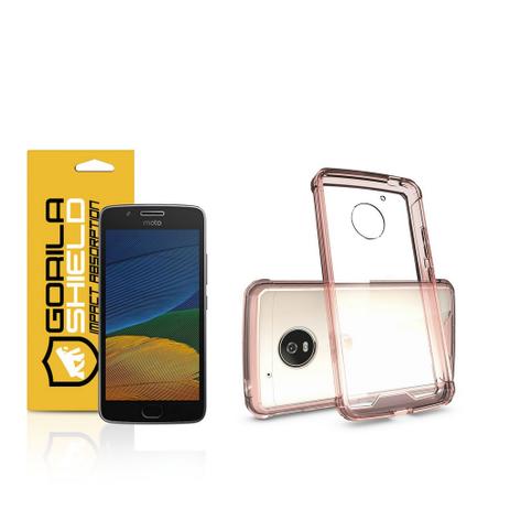 Kit Capa Ultra Slim Air Rosa e Película de vidro dupla para Motorola Moto G5 - Gorila Shield Menor preço em Kit Capa Ultra Slim Air Rosa e Película de vidro dupla para Motorola Moto G5 - Gorila Shield
