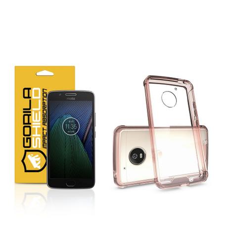 Kit Capa Ultra Slim Air Rosa e Película de vidro dupla para Motorola Moto G5 Plus - Gorila Shield Menor preço em Kit Capa Ultra Slim Air Rosa e Película de vidro dupla para Motorola Moto G5 Plus - Gorila Shield