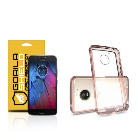 Kit Capa Ultra Slim Air Rosa e Película de vidro dupla para Motorola Moto G5S - Gorila Shield Menor preço em Kit Capa Ultra Slim Air Rosa e Película de vidro dupla para Motorola Moto G5S - Gorila Shield