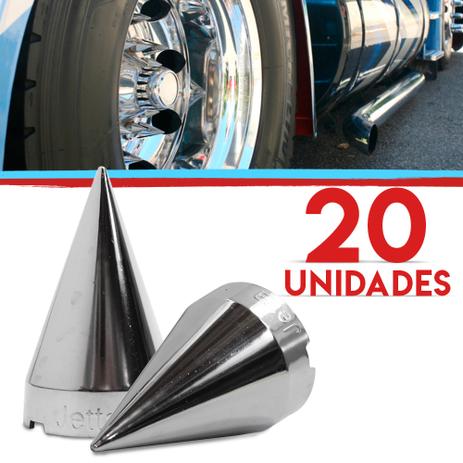 Kit Capas Porca Americana Roda Caminhao 33mm 20 Pecas Cromado - Jetta Menor preço em Kit Capas Porca Americana Roda Caminhao 33mm 20 Pecas Cromado - Jetta