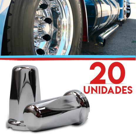 Kit Capas Porca Belga Roda Caminhao 21mm 20 Pecas Cromado - Jetta Menor preço em Kit Capas Porca Belga Roda Caminhao 21mm 20 Pecas Cromado - Jetta