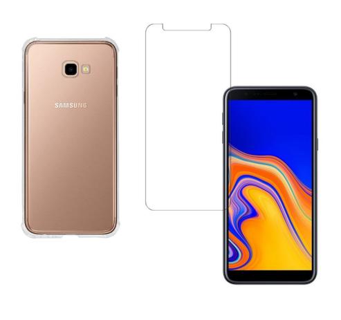 Kit Capinha Silicone Antichoque + Película Vidro Samsung J4+ Plus J415 -  HRebros - Kit Capinha e Película para Celular - Magazine Luiza