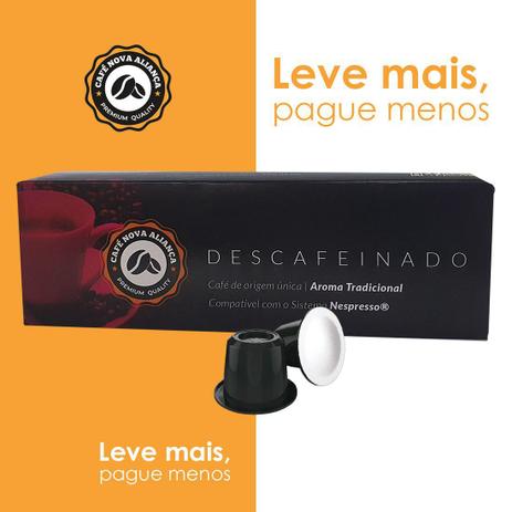 Kit Cápsulas de Café Compatível Nespresso Sabor Descafeinado 10cx - Café Nova Aliança Menor preço em Kit Cápsulas de Café Compatível Nespresso Sabor Descafeinado 10cx - Café Nova Aliança