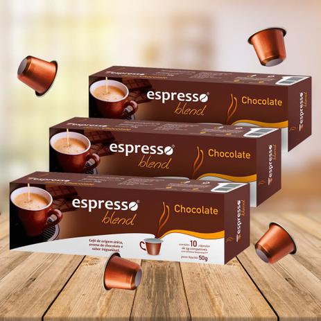 Kit Cápsulas Espresso Blend Chocolate Compatível com Nespresso - 3 Caixas -
