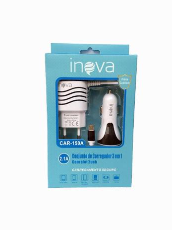 Kit Carregador Para Celular Parade + Veicular Inova Original Universal Micro Usb Menor preço em Kit Carregador Para Celular Parade + Veicular Inova Original Universal Micro Usb