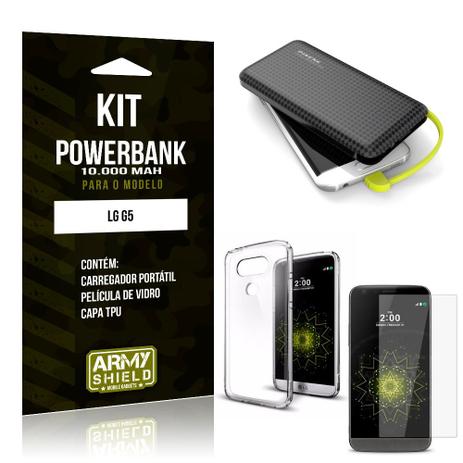 Kit Carregador Portátil 10K Tipo C LG G5 Powerbank + Capa + Película de Vidro - Armyshield é boa?