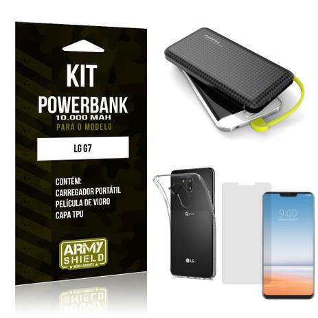 Kit Carregador Portátil 10K Tipo C LG G7 Powerbank + Capa + Película de Vidro - Armyshield Menor preço em Kit Carregador Portátil 10K Tipo C LG G7 Powerbank + Capa + Película de Vidro - Armyshield