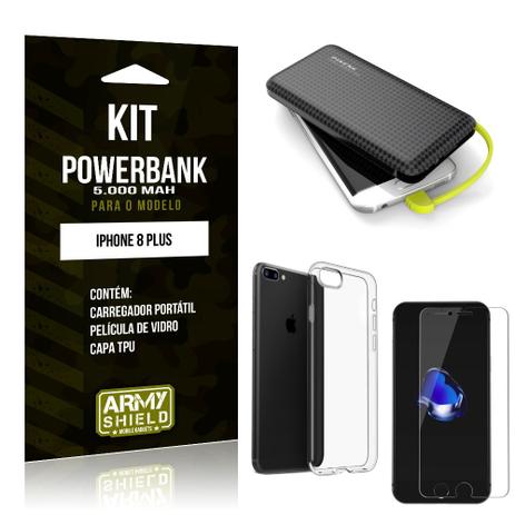 Kit Carregador Portátil 5K iPhone 8 Plus Powerbank 5000mah + Capa + Película de Vidro - Armyshield Menor preço em Kit Carregador Portátil 5K iPhone 8 Plus Powerbank 5000mah + Capa + Película de Vidro - Armyshield