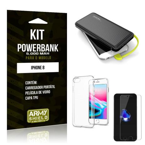 Kit Carregador Portátil 5K iPhone 8 Powerbank 5000mah + Capa + Película de Vidro - Armyshield Menor preço em Kit Carregador Portátil 5K iPhone 8 Powerbank 5000mah + Capa + Película de Vidro - Armyshield