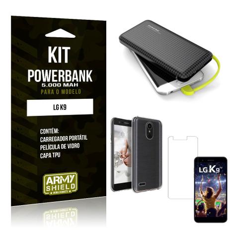 Kit Carregador Portátil 5K LG K9 Powerbank 5000mah + Capa + Película de Vidro - Armyshield Menor preço em Kit Carregador Portátil 5K LG K9 Powerbank 5000mah + Capa + Película de Vidro - Armyshield