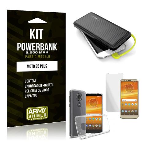 Kit Carregador Portátil 5K Moto E5 Plus Powerbank 5000mah + Capa + Película de Vidro - Armyshield Menor preço em Kit Carregador Portátil 5K Moto E5 Plus Powerbank 5000mah + Capa + Película de Vidro - Armyshield