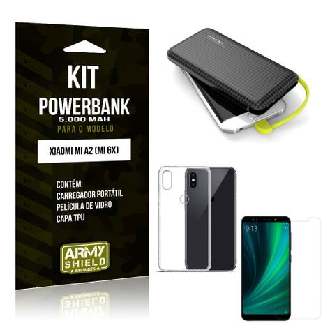 Kit Carregador Portátil 5K Tipo C Mi A2 Powerbank + Capa + Película de Vidro - Armyshield Menor preço em Kit Carregador Portátil 5K Tipo C Mi A2 Powerbank + Capa + Película de Vidro - Armyshield