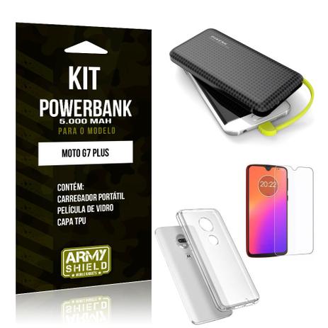 Kit Carregador Portátil 5K Tipo C Moto G7 Plus Powerbank + Capa + Película de Vidro - Armyshield Menor preço em Kit Carregador Portátil 5K Tipo C Moto G7 Plus Powerbank + Capa + Película de Vidro - Armyshield