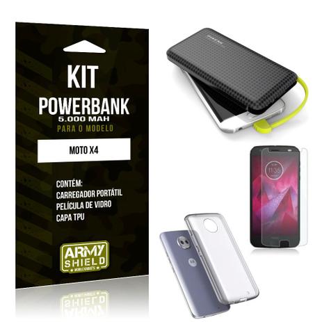 Kit Carregador Portátil 5K Tipo C Moto X4 Powerbank + Capa + Película de Vidro - Armyshield Menor preço em Kit Carregador Portátil 5K Tipo C Moto X4 Powerbank + Capa + Película de Vidro - Armyshield