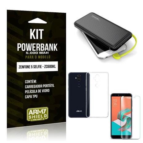 Kit Carregador Portátil 5K Zenfone 5 Selfie Powerbank 5000mah + Capa + Película Vidro - Armyshield Menor preço em Kit Carregador Portátil 5K Zenfone 5 Selfie Powerbank 5000mah + Capa + Película Vidro - Armyshield