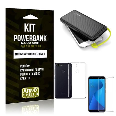 Kit Carregador Portátil 5K Zenfone Max Plus M1 Powerbank + Capa + Película de Vidro - Armyshield Menor preço em Kit Carregador Portátil 5K Zenfone Max Plus M1 Powerbank + Capa + Película de Vidro - Armyshield