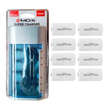 Kit Carregador Universal + 8 Pilhas Tipo D Rontek - Mox é ruim? Kit Carregador Universal + 8 Pilhas Tipo D Rontek - Mox é boa?