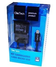 Kit Carregador Usb 2 Em 1 Clicktech (adaptador + Cabo) - Click tech Menor preço em Kit Carregador Usb 2 Em 1 Clicktech (adaptador + Cabo) - Click tech