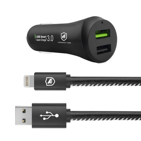 Kit Carregador Veicular com Cabo Turbo Lightning iphone - MFI - Gorila Shield Menor preço em Kit Carregador Veicular com Cabo Turbo Lightning iphone - MFI - Gorila Shield