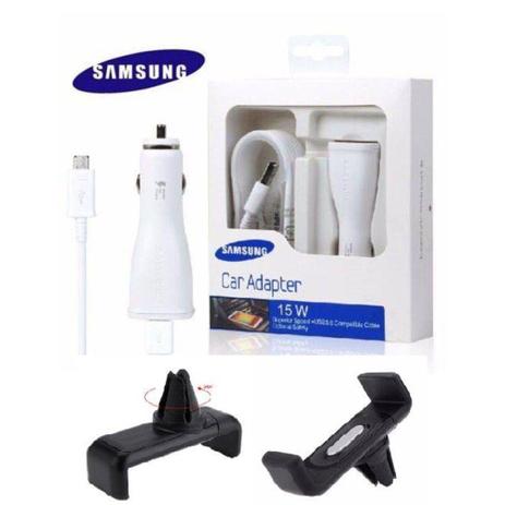 KIT Carregador Veicular Samsung Micro USB Turbo Fast - USB 3.0 + Suporte Air Frame - Magic buy Menor preço em KIT Carregador Veicular Samsung Micro USB Turbo Fast - USB 3.0 + Suporte Air Frame - Magic buy