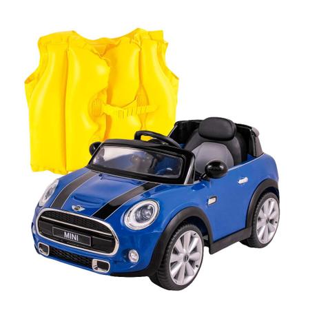 Kit Carro Elétrico Mini Cooper- BelBrink + Colete Boia Inflável Infantil Amarelo - Belfix Menor preço em Kit Carro Elétrico Mini Cooper- BelBrink + Colete Boia Inflável Infantil Amarelo - Belfix