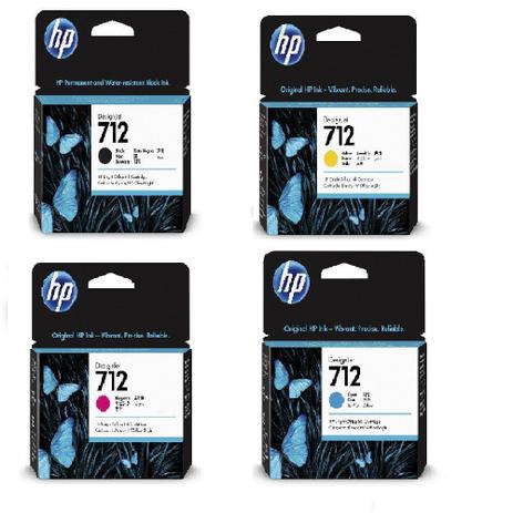 Kit cartucho Plotter Hp 712 original 4 cores Preto 80ml Menor preço em Kit cartucho Plotter Hp 712 original 4 cores Preto 80ml