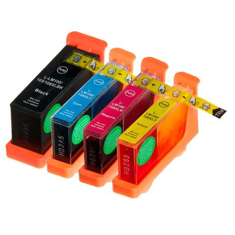 Kit Cartuchos para Lexmark 100xl 105xl CMYK Universal Compatível - Greenbelt Menor preço em Kit Cartuchos para Lexmark 100xl 105xl CMYK Universal Compatível - Greenbelt