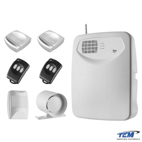 Kit Central de Alarme com discador TEM Flex-435 sem fio Menor preço em Kit Central de Alarme com discador TEM Flex-435 sem fio